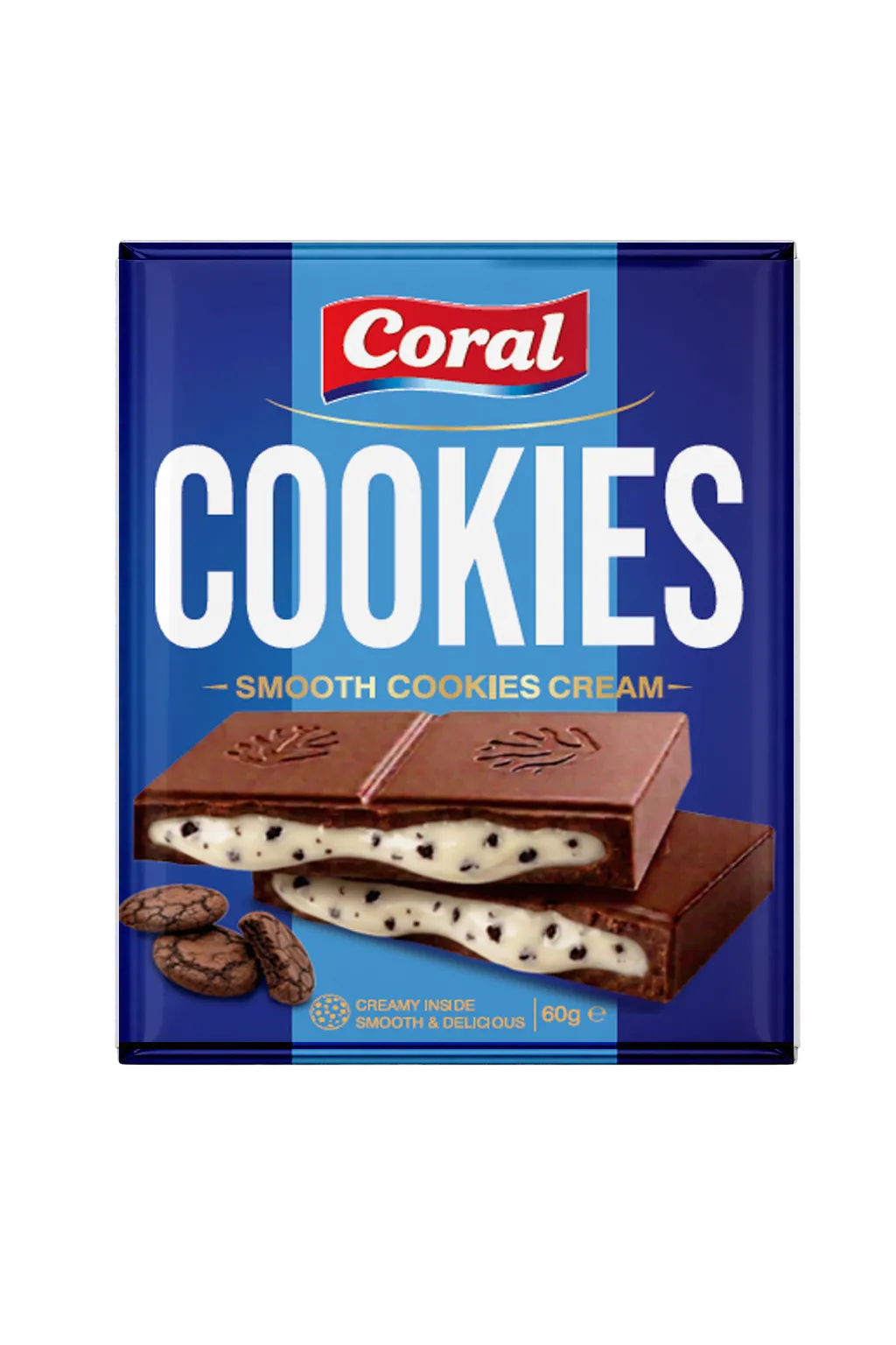 CORAL Milk Chocolate with Cookies Cream Filling 60 G