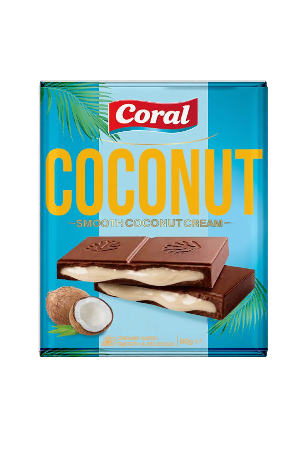 CORAL Milk Chocolate with Coconut Cream Filling 60 G