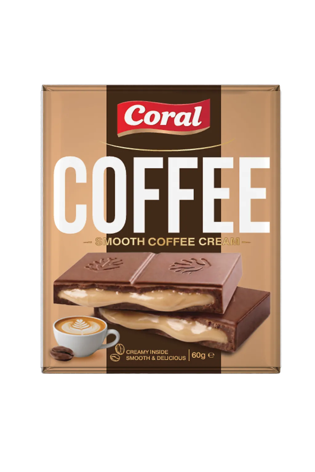 CORAL Milk Chocolate with Coffee Cream Filling 60 G