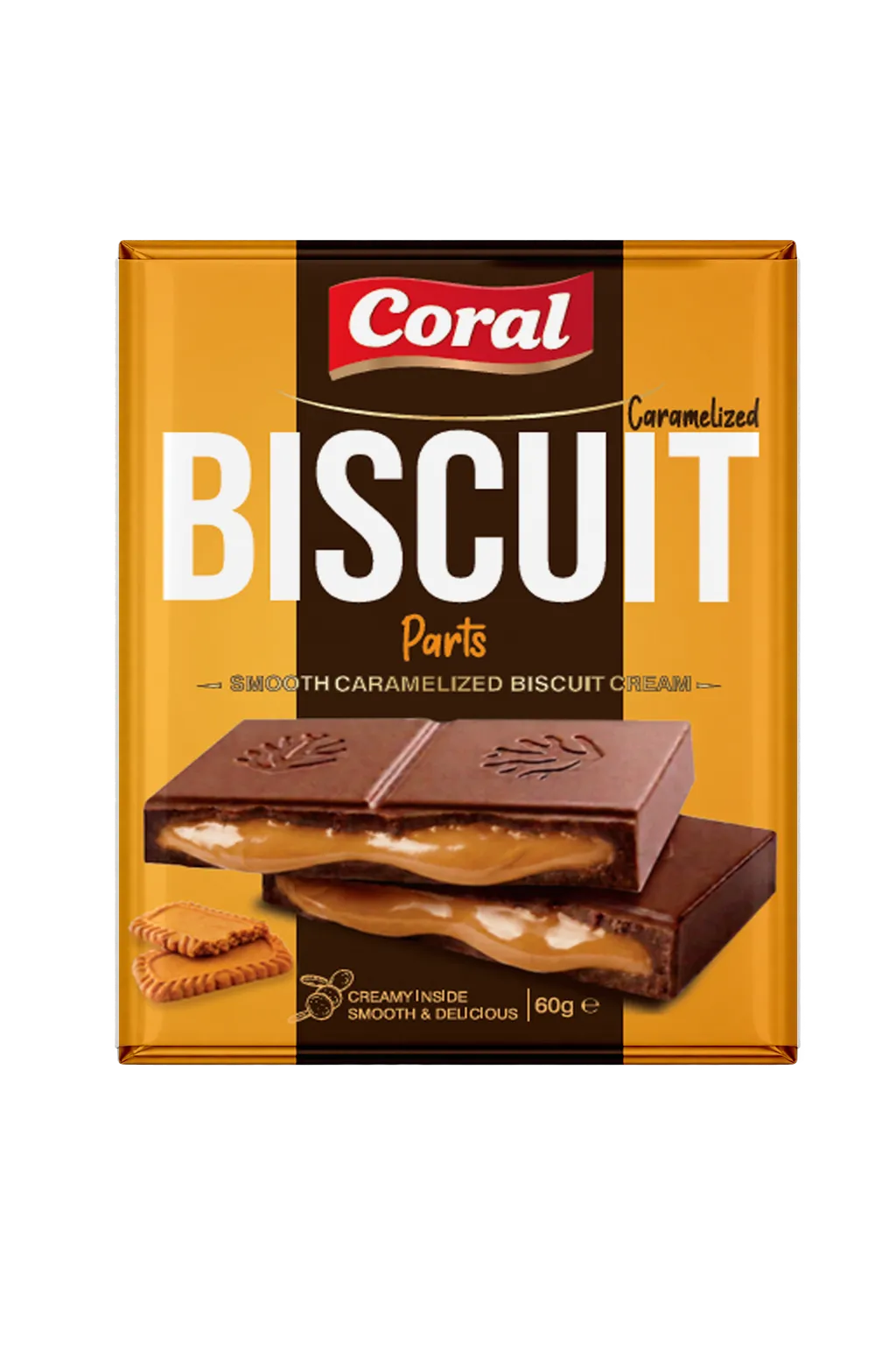 CORAL Milk Chocolate with Caramelized Biscuit Cream Filling 60 G