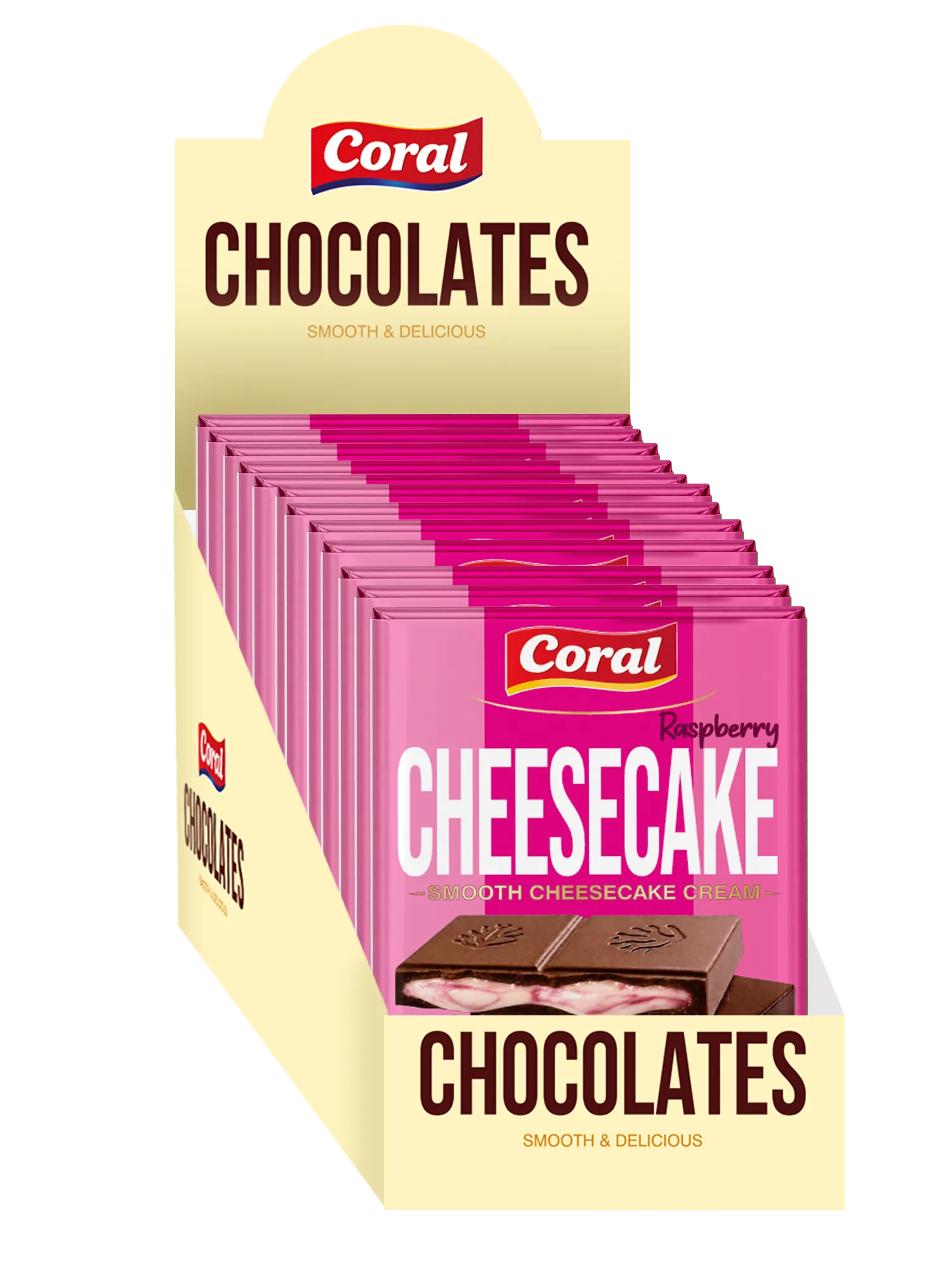CORAL Milk Chocolate with Raspberry Cheesecake Cream Filling 60 G