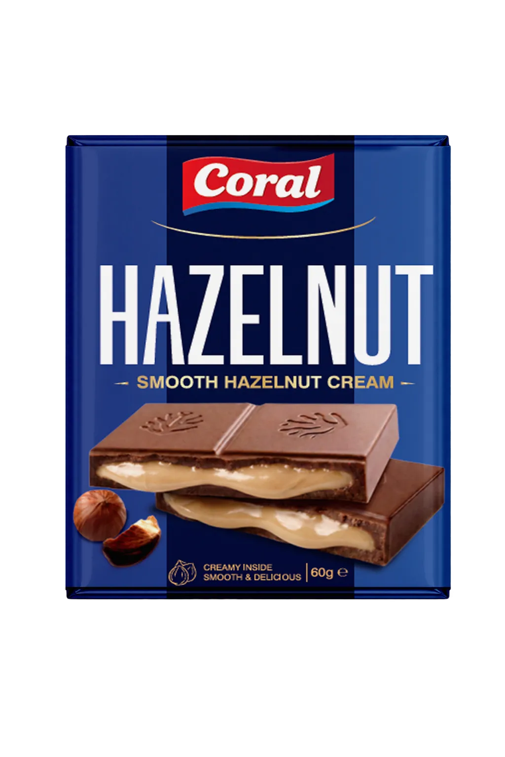 CORAL Milk Chocolate with Hazelnut Cream Filling 60 G