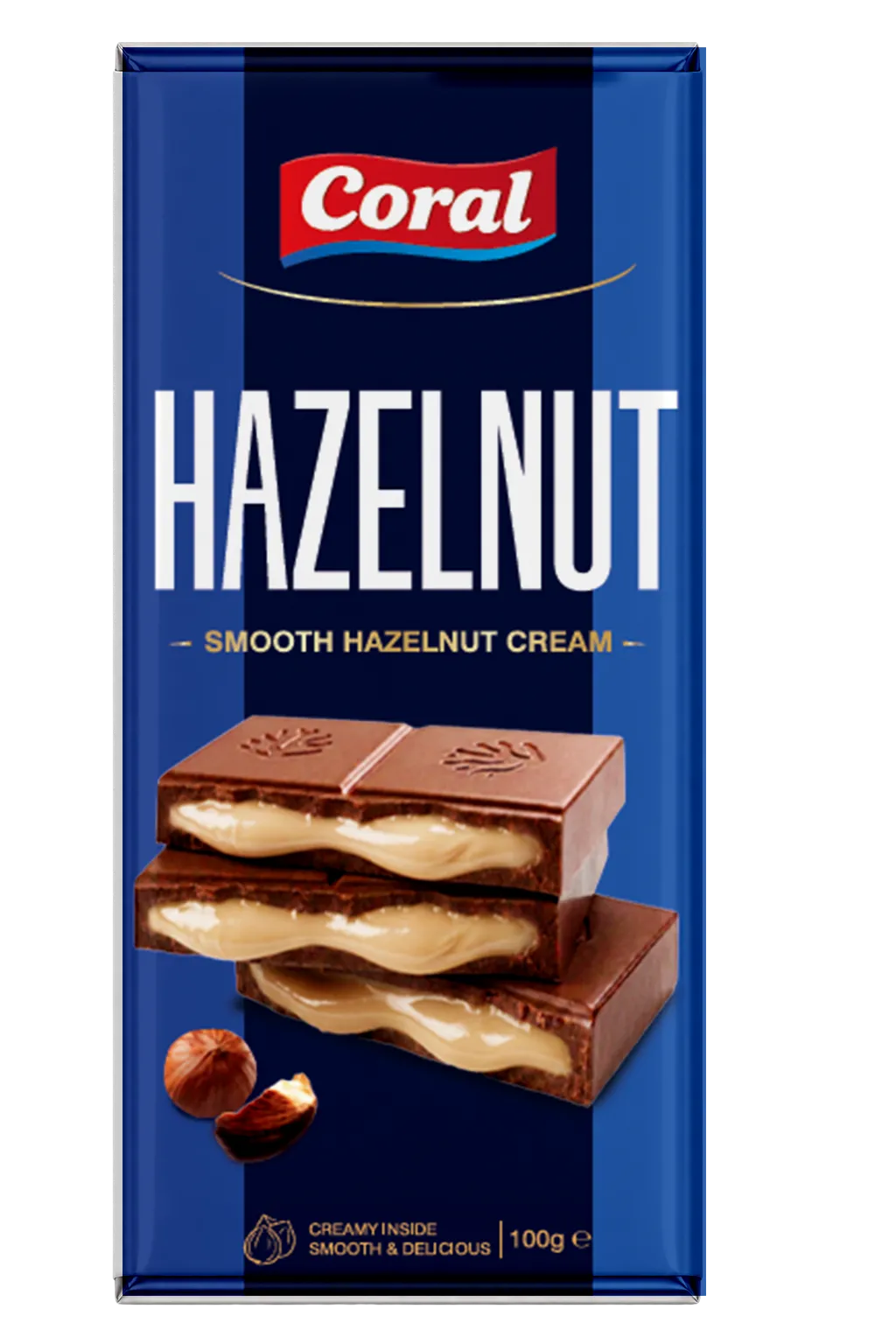 CORAL Milk Chocolate with Hazelnut Cream Filling 100 G