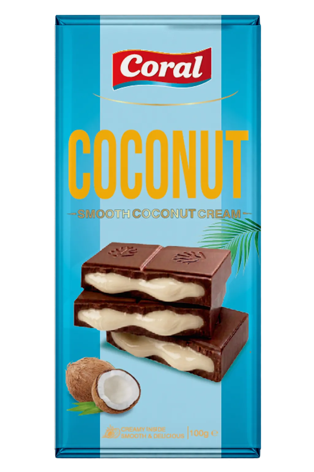 CORAL Milk Chocolate with Coconut Cream Filling 100 G