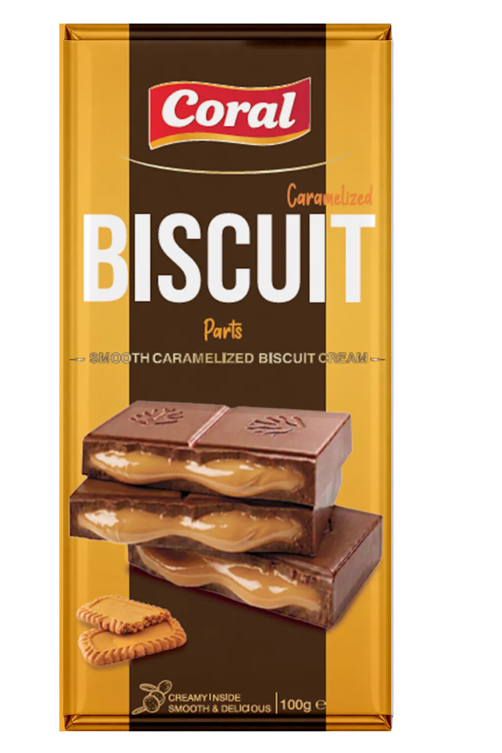 CORAL Milk Chocolate with Caramelized Biscuit Cream Filling 100 G