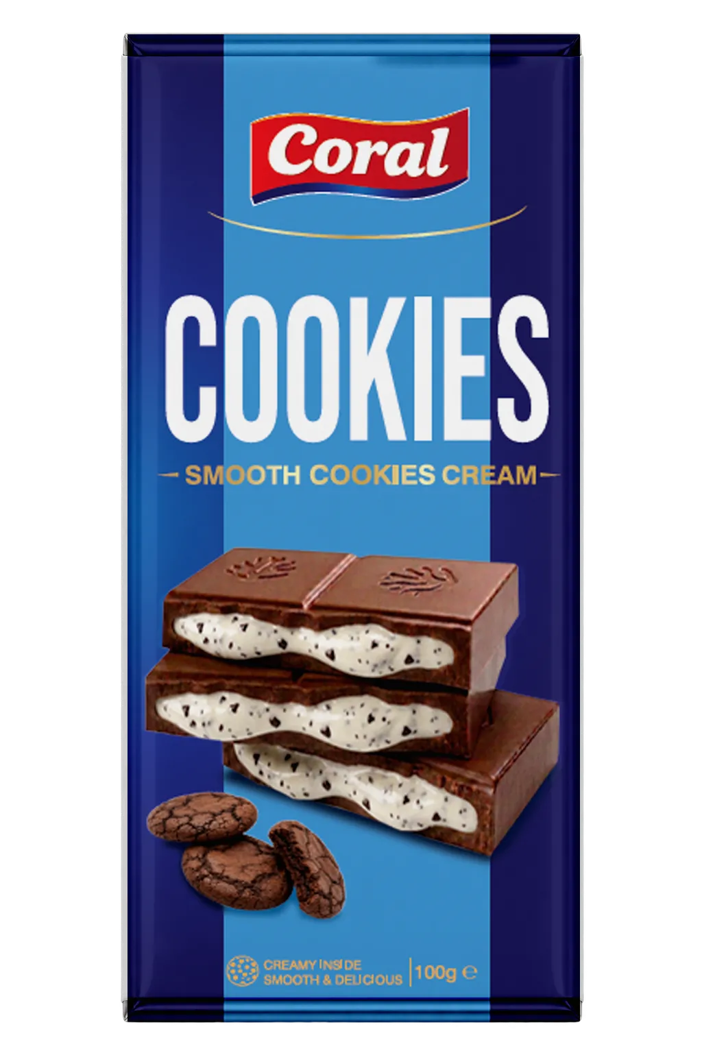 CORAL Milk Chocolate with Cookies Cream Filling 100 G