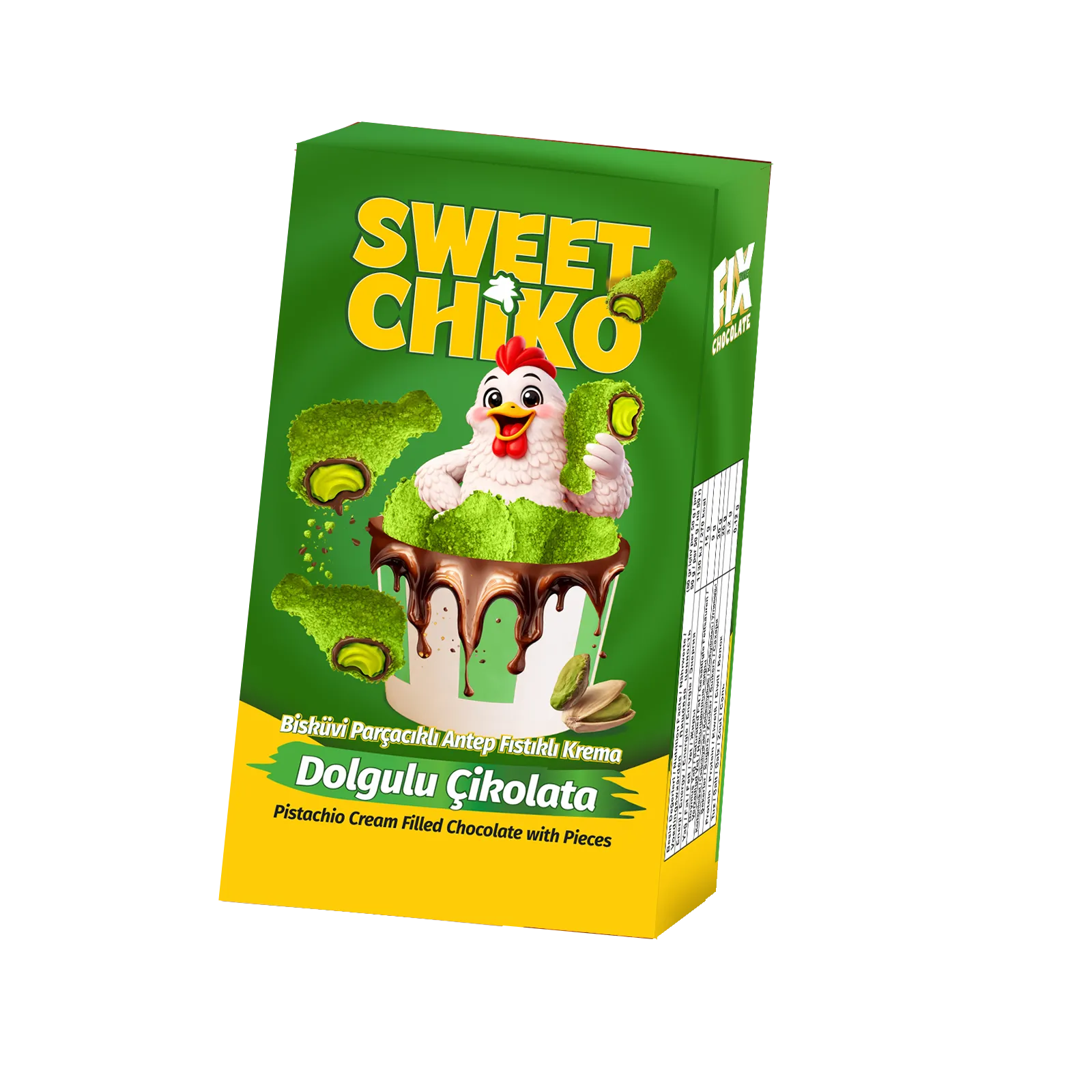 SWEETCHIKO Drumstick-Shaped Pistachio Cream Filled Chocolate 50 G