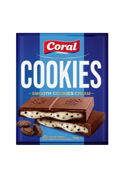 CORAL Milk Chocolate with Cookies Cream Filling 60 G