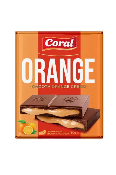 CORAL Milk Chocolate with Orange Cheesecake Cream Filling 60 G