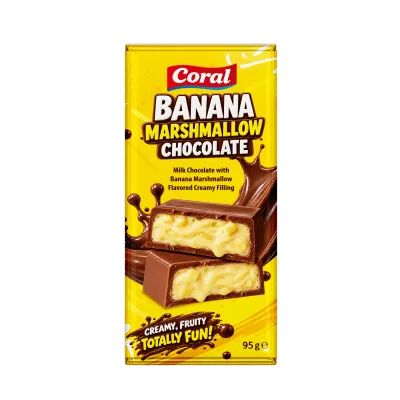 CORAL Milk Chocolate with Banana Marshmallow Cream Filling 95 G