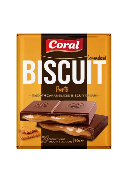 CORAL Milk Chocolate with Caramelized Biscuit Cream Filling 60 G