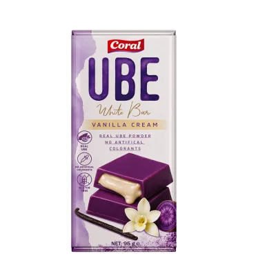CORAL Ube White Bar with Vanilla Cream Filling 95 G