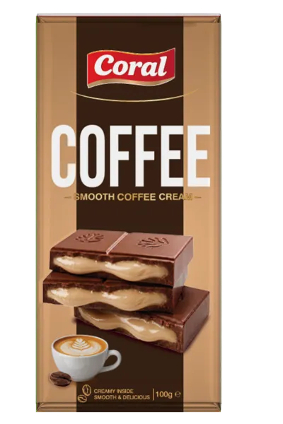 CORAL Milk Chocolate with Coffee Cream Filling 100 G
