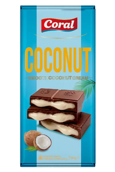 CORAL Milk Chocolate with Coconut Cream Filling 100 G