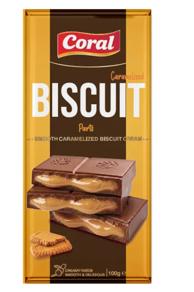 CORAL Milk Chocolate with Caramelized Biscuit Cream Filling 100 G