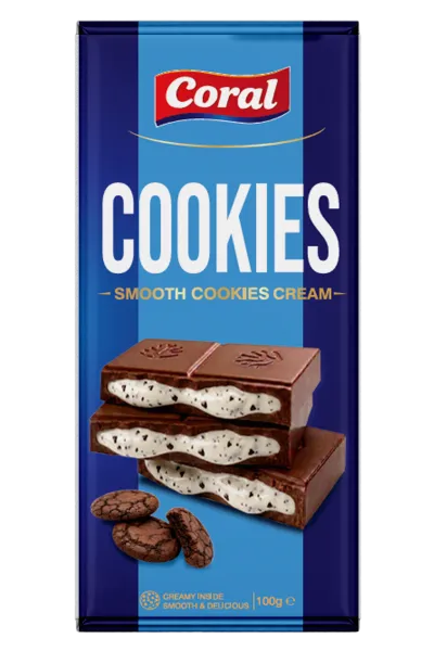 CORAL Milk Chocolate with Cookies Cream Filling 100 G