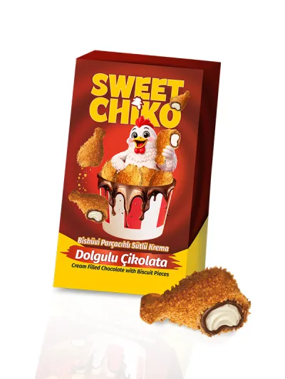 SWEETCHIKO Drumstick-Shaped Milky Cream Filled Chocolate 50 G